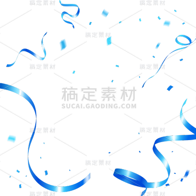 装饰通用炫彩蓝色彩带元素素材