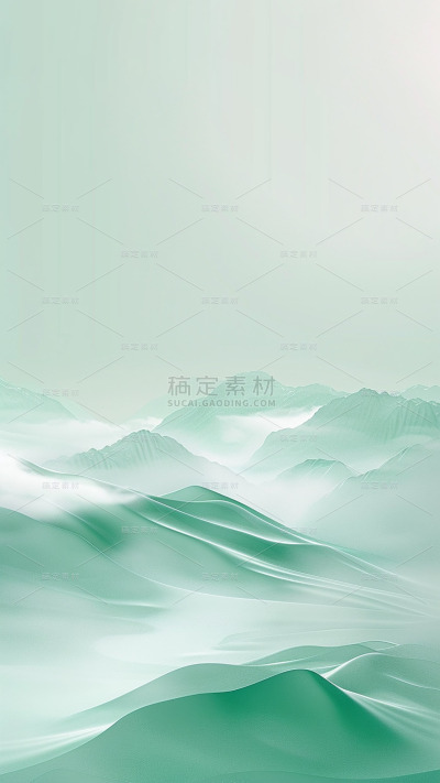 通用绿色立体山脉场景背景素材