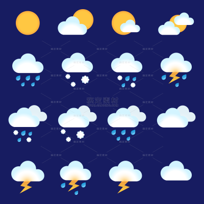 气象系列天气组合元素图标（td）