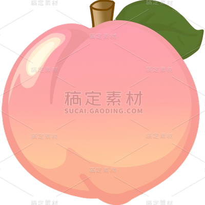 果蔬单个桃子插画贴纸