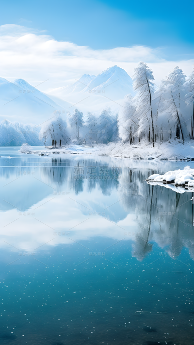 冬天冬季冬日山川雪山风景场景背景