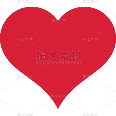 常规通用简约风矢量红色爱心图标贴纸元素素材