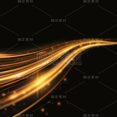 特效通用金色轨迹曲线光线元素素材