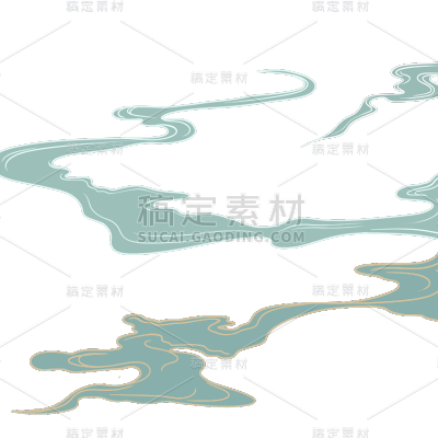 中国风通用鎏金描边流云元素素材
