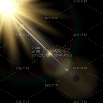 通用太阳光光晕光效黑底贴纸元素素材