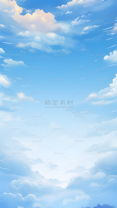 通用插画天空云朵云层风景背景