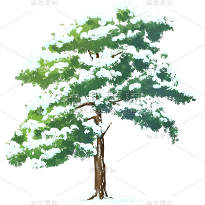 传统节气小雪大雪冬天冬日中国风插画积雪植物