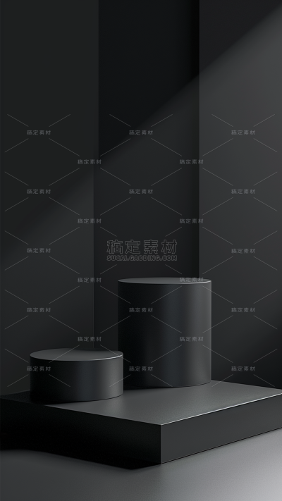 背景通用简约风黑色光影展台几何图片素材