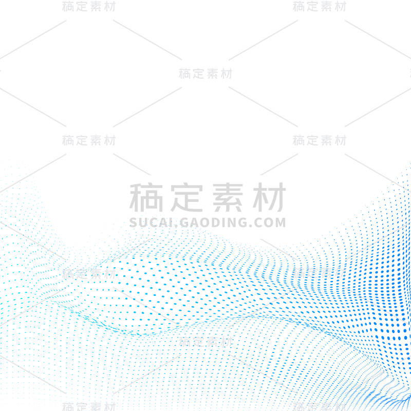 通用元素蓝色科技感科技风线条曲面波浪元素