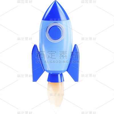 交通系列3D玻璃感火箭发射