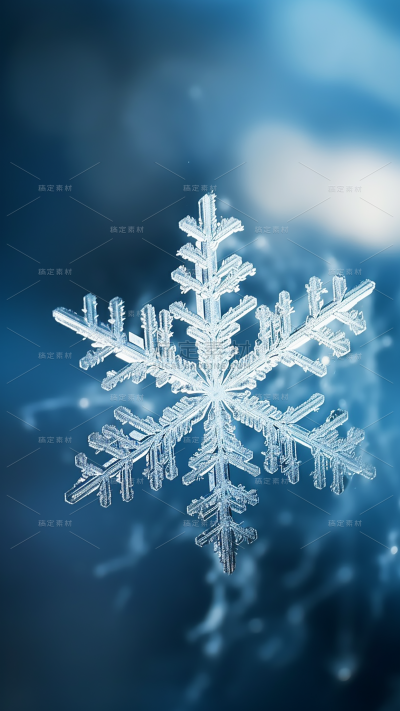冬天冬季冬日雪景雪花特写