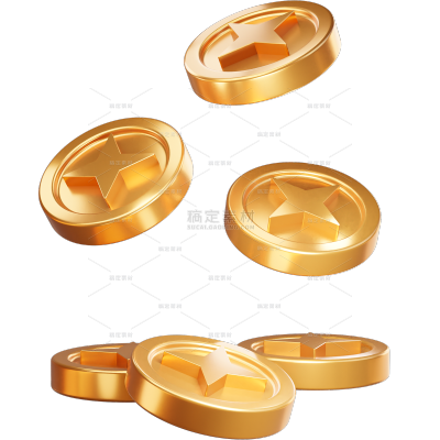 促销系列3D光泽感坠落的一堆金币