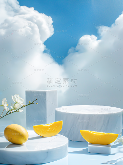 秋天系列小清新奶茶展台通用背景素材