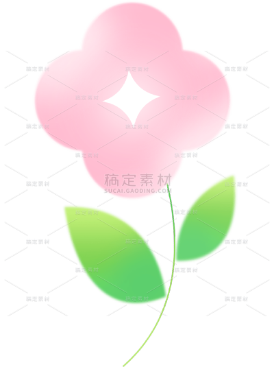 常规植物系列插画风弥散小花元素