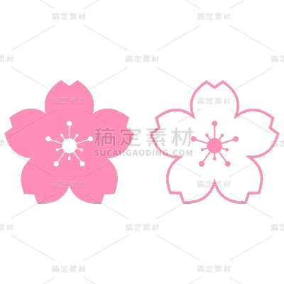 装饰系列矢量粉色樱花元素组合（td）