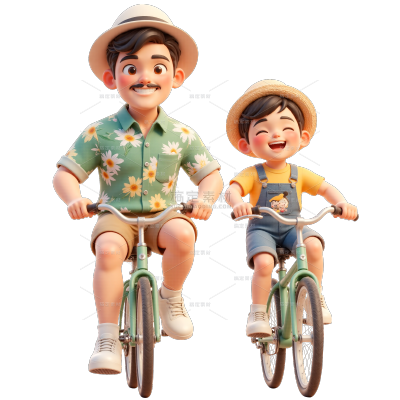 父亲节软3D亲子互动元素