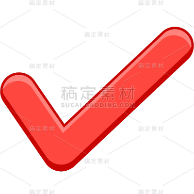 图标系列-通用-绿色描边对号插画通用贴纸