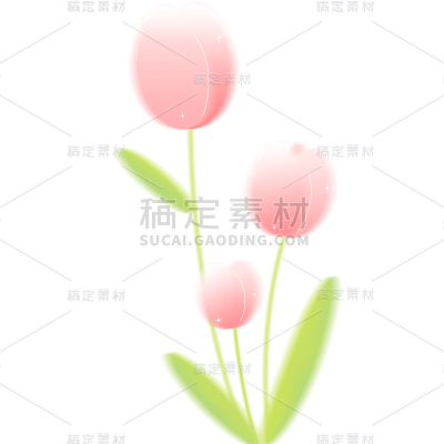 植物通用弥散风郁金香花朵元素素材
