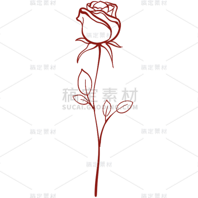 花卉元素线条简约贴纸