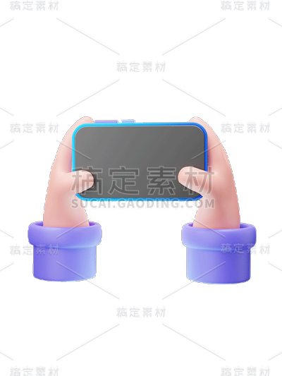 3D立体手拿手机元素