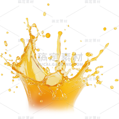 果蔬系列-通用-写实果汁飞溅水花贴纸