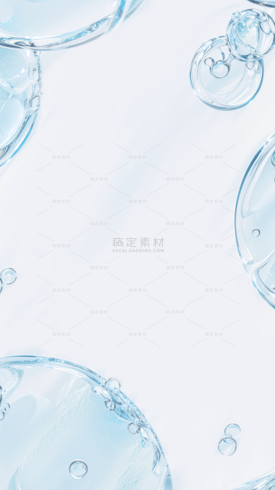 背景系列清透感透明水分子气泡背景