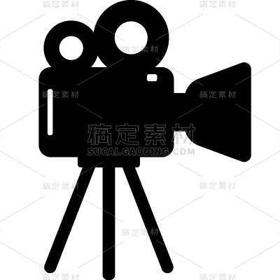 常规系列黑色矢量摄影机图标通用元素素材