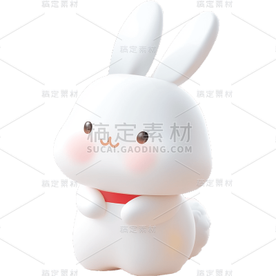 3D立体兔子贴纸