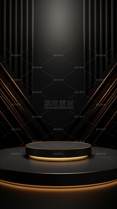 通用D电商产品电子黑色3D立体展台背景