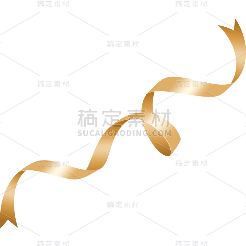 金色装饰丝带彩带飘带元素素材