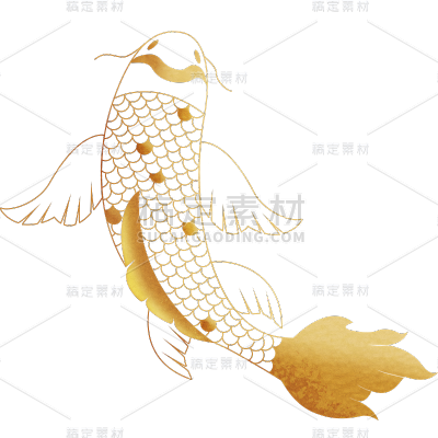 中国风通用动物金色描边贴纸