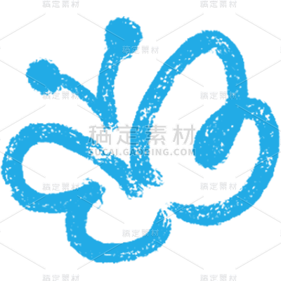 小红书蜡笔风蝴蝶涂鸦可爱贴纸