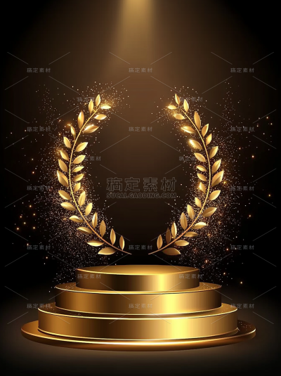 常规系列通用麦穗圆框台阶组合元素素材