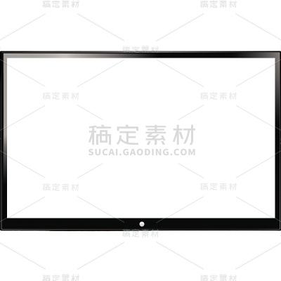 常规系列黑白3D黑框电视屏幕通用元素素材