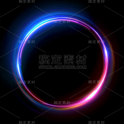 特效通用彩色镭射光圈元素素材