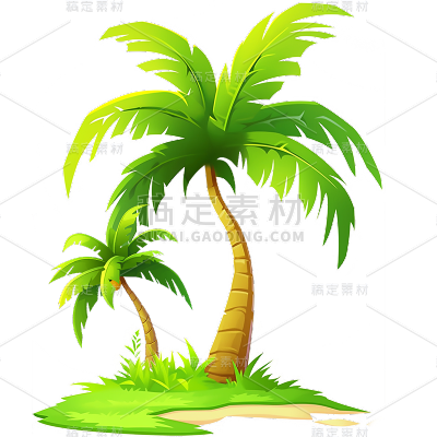 植物通用插画椰子树元素素材