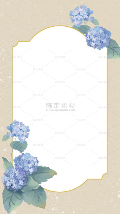 边框通用水墨鲜花古风背景素材
