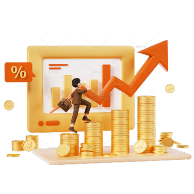 金融证券投资理财交易3D贴纸套装