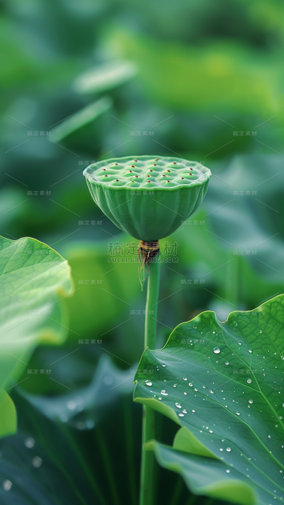 植物通用实景荷叶特写场景背景图片素材