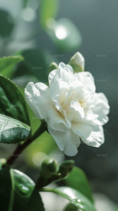 春天春季春日氛围感实景繁花背景场景图片素材-茶花