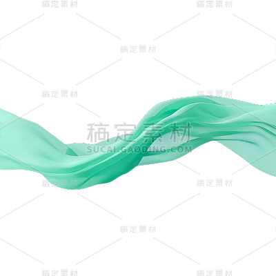 常规系列绿色实景丝绸通用元素素材