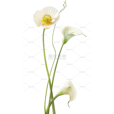 夏日中国风-写实简约造型花艺元素