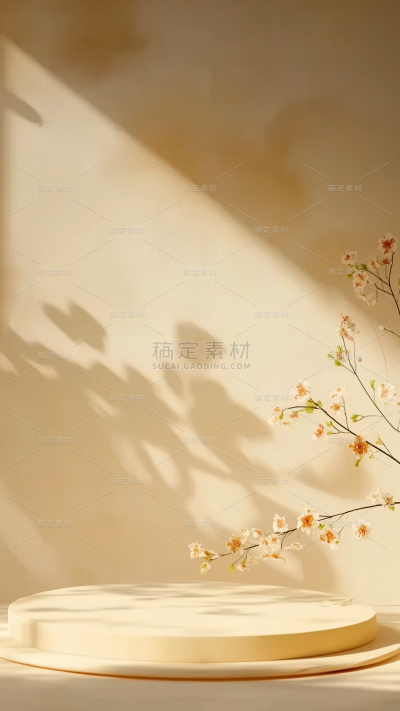背景系列A光影感花朵圆形展台