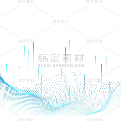 通用元素蓝色科技风科技感光效线条元素
