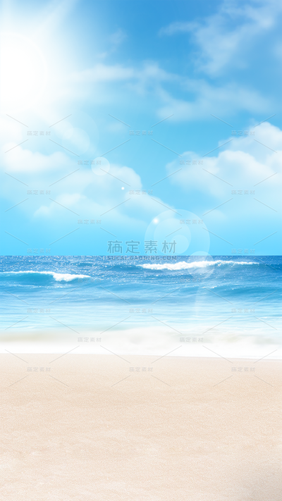 夏天通用实景海边沙滩背景图片素材