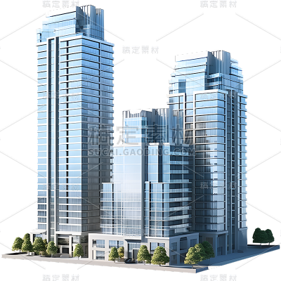 立体3D大楼建筑大厦办公楼元素