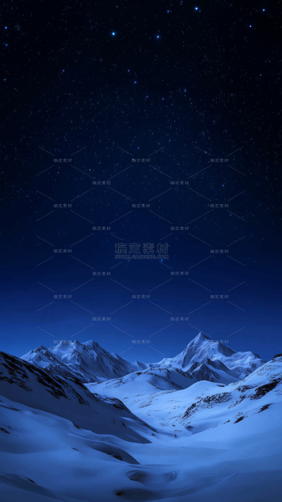 风光系列简约感夜晚繁星天空山脉背景