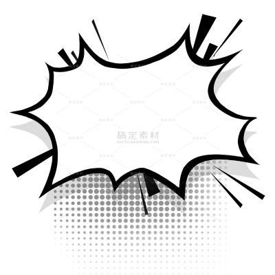 边框系列白色漫画涂鸦气泡框元素（td）