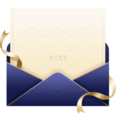 边框系列拟物风会员信纸打开彩带贴纸