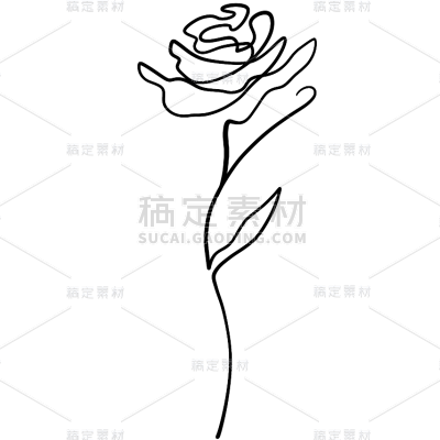 通用-线条蝴蝶花朵贴纸几何系列